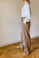 High-Waist-Hose mit weitem Bein | Braun | 100% Wolle